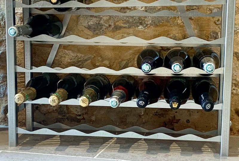 casier à bouteilles de vin modulable en aluminium galvanisé